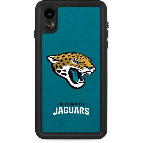 NFL Jacksonville Jaguars Teal Distressed iPhone XR Waterproof Case