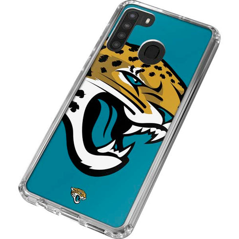 NFL Jacksonville Jaguars Large Logo Galaxy A21 Clear Case