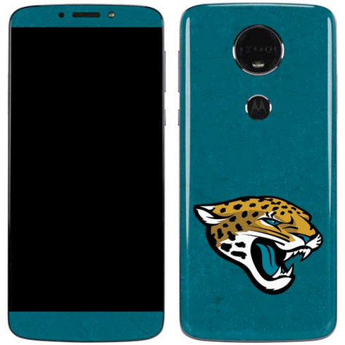 NFL Jacksonville Jaguars Teal Distressed Moto E5 Plus Skin