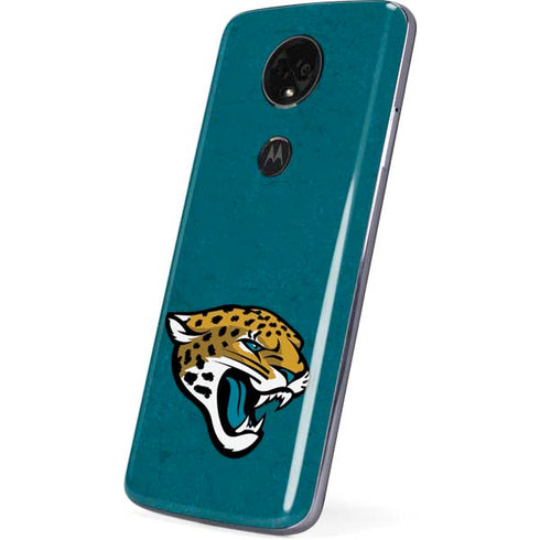 NFL Jacksonville Jaguars Teal Distressed Moto E5 Plus Skin