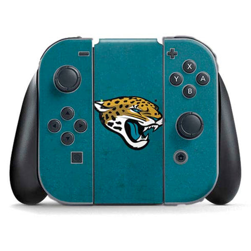 NFL Jacksonville Jaguars Teal Distressed Nintendo Switch (2017-2021) Joy-Con Controller Skin