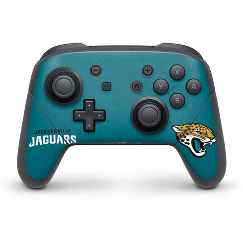 NFL Jacksonville Jaguars Teal Distressed Nintendo Switch Pro Controller Skin