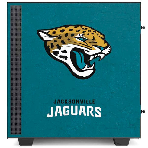 NFL Jacksonville Jaguars Teal Distressed NZXT H510 Compact ATX Mid-Tower Case Skin
