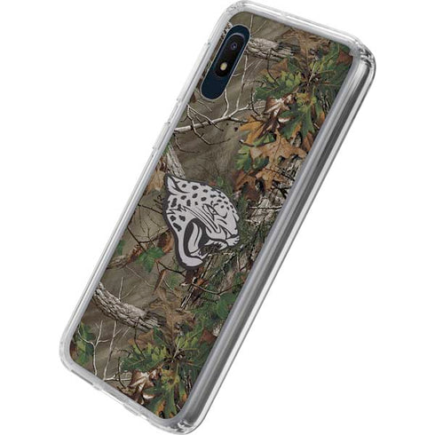 NFL Jacksonville Jaguars Realtree Xtra Green Camo Galaxy A10e Clear Case