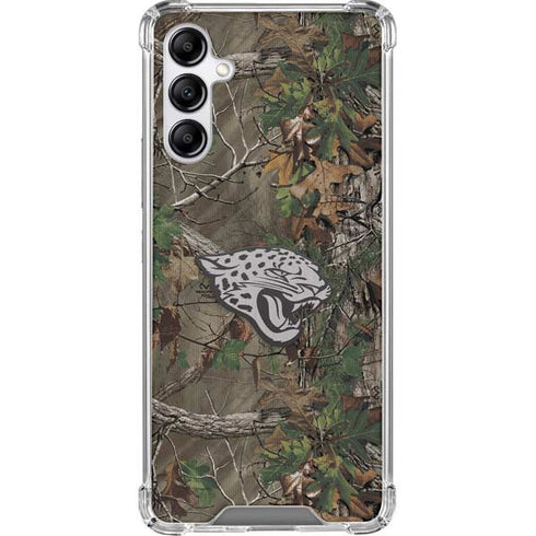 NFL Jacksonville Jaguars Realtree Xtra Green Camo Galaxy A14 5G Clear Case