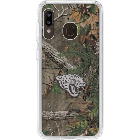 NFL Jacksonville Jaguars Realtree Xtra Green Camo Galaxy A20 Clear Case