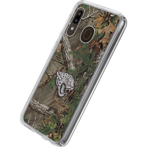 NFL Jacksonville Jaguars Realtree Xtra Green Camo Galaxy A20 Clear Case
