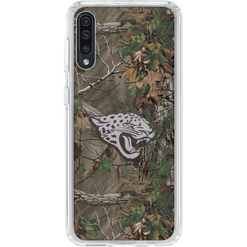 NFL Jacksonville Jaguars Realtree Xtra Green Camo Galaxy A50 Clear Case