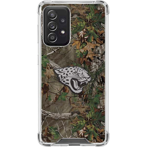 NFL Jacksonville Jaguars Realtree Xtra Green Camo Galaxy A52 5G Clear Case