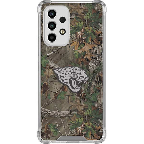 NFL Jacksonville Jaguars Realtree Xtra Green Camo Galaxy A53 5G Clear Case
