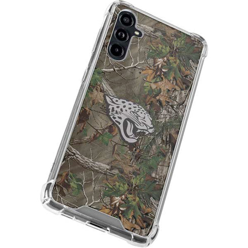 NFL Jacksonville Jaguars Realtree Xtra Green Camo Galaxy A54 5G Clear Case