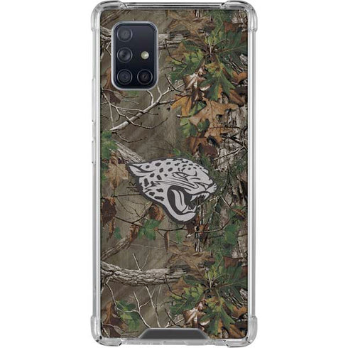 NFL Jacksonville Jaguars Realtree Xtra Green Camo Galaxy A71 5G Clear Case