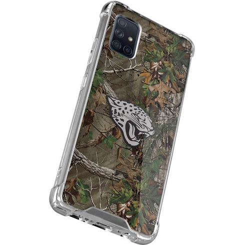 NFL Jacksonville Jaguars Realtree Xtra Green Camo Galaxy A71 5G Clear Case