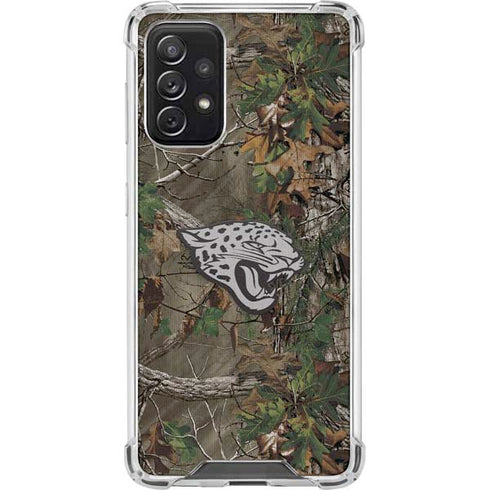 NFL Jacksonville Jaguars Realtree Xtra Green Camo Galaxy A72 5G Clear Case