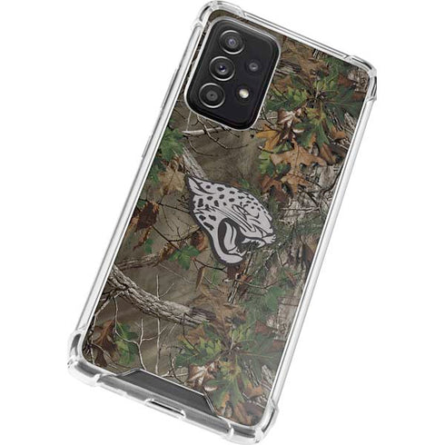 NFL Jacksonville Jaguars Realtree Xtra Green Camo Galaxy A72 5G Clear Case