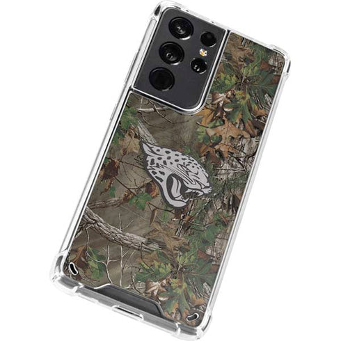 NFL Jacksonville Jaguars Realtree Xtra Green Camo Galaxy S21 Ultra 5G Clear Case