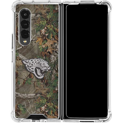NFL Jacksonville Jaguars Realtree Xtra Green Camo Galaxy Z Fold4 5G Clear Case