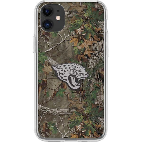 NFL Jacksonville Jaguars Realtree Xtra Green Camo iPhone 11 Clear Case