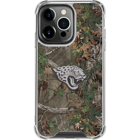 NFL Jacksonville Jaguars Realtree Xtra Green Camo iPhone 14 Pro Clear Case