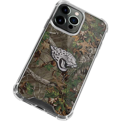 NFL Jacksonville Jaguars Realtree Xtra Green Camo iPhone 14 Pro Clear Case