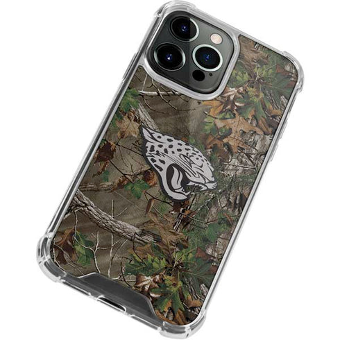 NFL Jacksonville Jaguars Realtree Xtra Green Camo iPhone 15 Pro Max Clear Case