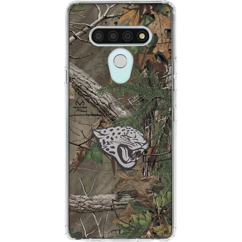 NFL Jacksonville Jaguars Realtree Xtra Green Camo LG Stylo 6 Clear Case