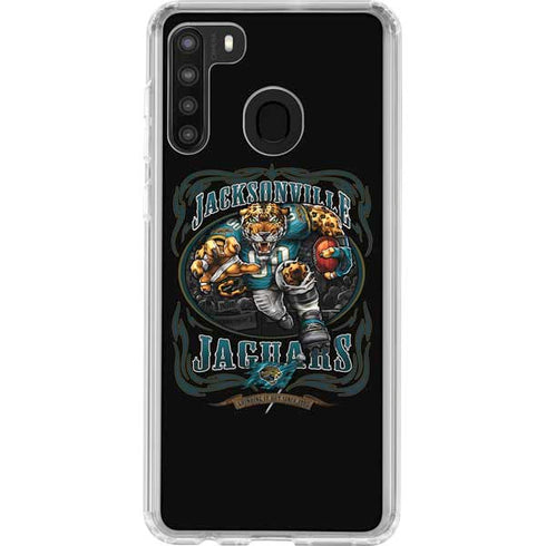 Liquid Blue NFL Jacksonville Jaguars Running Back Galaxy A21 Clear Case