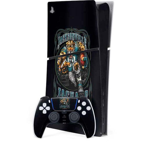 Liquid Blue NFL Jacksonville Jaguars Running Back PS5 Slim Digital Edition Bundle Skin