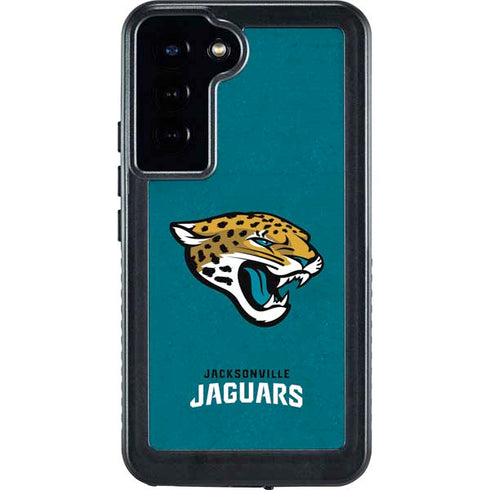 NFL Jacksonville Jaguars Teal Distressed Galaxy S23 Plus Waterproof Case