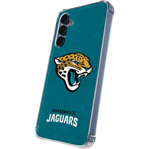 NFL Jacksonville Jaguars Teal Distressed Galaxy S24 Clear Case