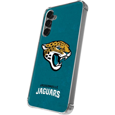 NFL Jacksonville Jaguars Teal Distressed Galaxy S24 Plus Clear Case