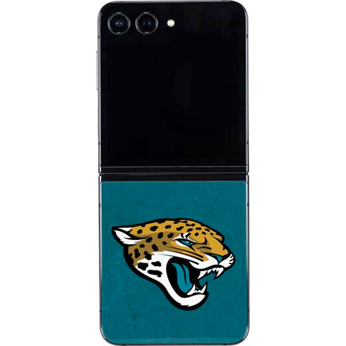 NFL Jacksonville Jaguars Teal Distressed Galaxy Z Flip5 5G Skin