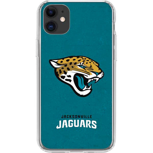 NFL Jacksonville Jaguars Teal Distressed iPhone 11 Clear Case