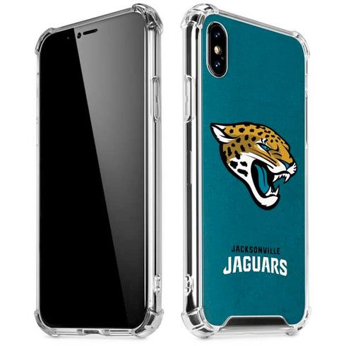 NFL Jacksonville Jaguars Teal Distressed iPhone XS Max Clear Case