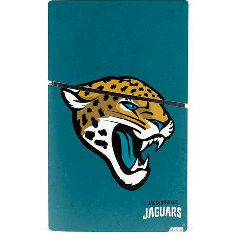 NFL Jacksonville Jaguars Teal Distressed PS5 Slim Digital Edition Console Skin