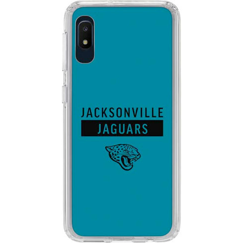 NFL Jacksonville Jaguars Teal Performance Series Galaxy A10e Clear Case