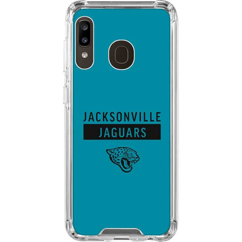 NFL Jacksonville Jaguars Teal Performance Series Galaxy A30 Clear Case