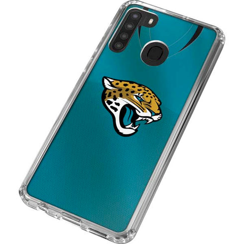 NFL Jacksonville Jaguars Team Jersey Galaxy A21 Clear Case
