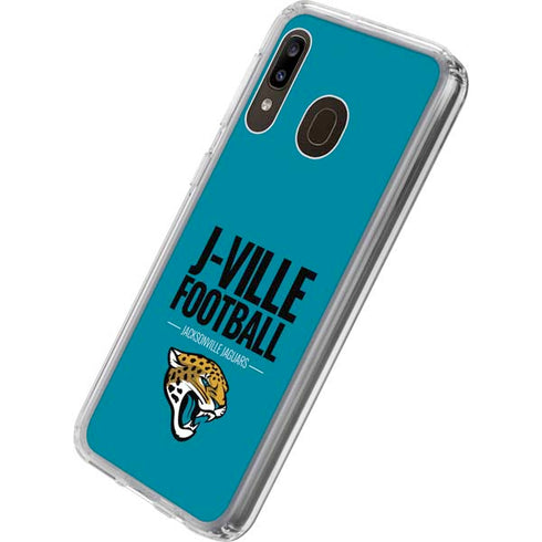 NFL Jacksonville Jaguars Team Motto Galaxy A20 Clear Case