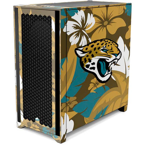 NFL Jacksonville Jaguars Tropical Print Corsair 4000D Tempered Glass Mid-Tower ATX Case Skin