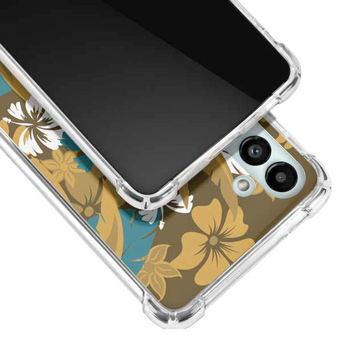 NFL Jacksonville Jaguars Tropical Print Galaxy A13 5G Clear Case