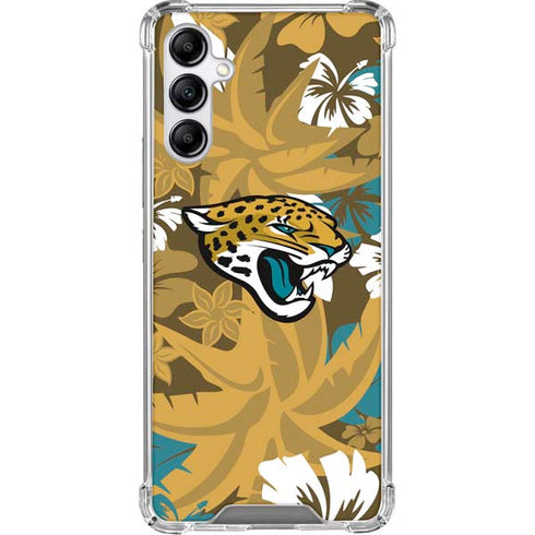 NFL Jacksonville Jaguars Tropical Print Galaxy A15 5G Clear Case