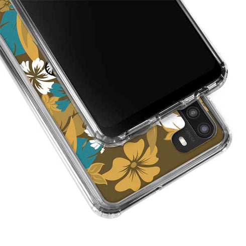 NFL Jacksonville Jaguars Tropical Print Galaxy A21 Clear Case