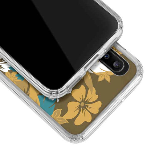 NFL Jacksonville Jaguars Tropical Print Galaxy A30 Clear Case