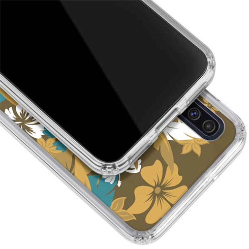 NFL Jacksonville Jaguars Tropical Print Galaxy A50 Clear Case