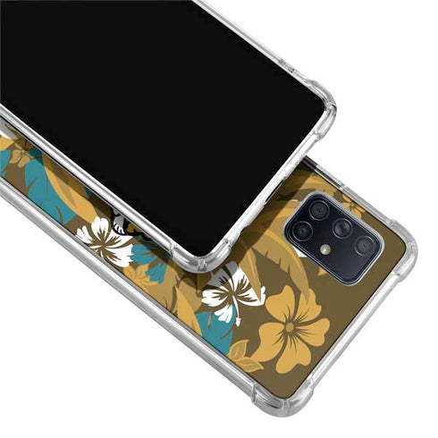 NFL Jacksonville Jaguars Tropical Print Galaxy A51 5G Clear Case