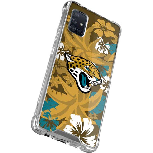 NFL Jacksonville Jaguars Tropical Print Galaxy A51 5G Clear Case