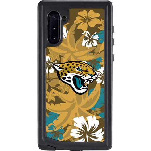 NFL Jacksonville Jaguars Tropical Print Galaxy Note 10 Waterproof Case