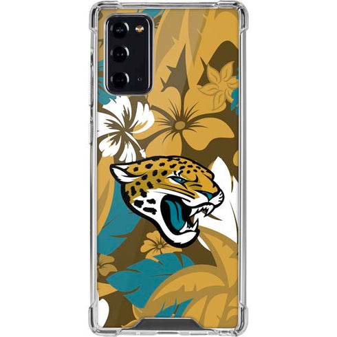 NFL Jacksonville Jaguars Tropical Print Galaxy Note20 5G Clear Case