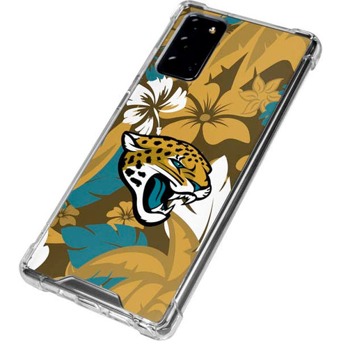 NFL Jacksonville Jaguars Tropical Print Galaxy Note20 5G Clear Case